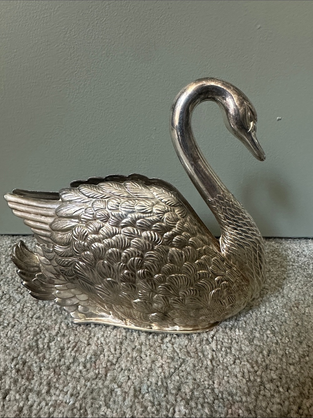 vintage 1984 Godinger silver-plated swan